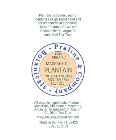 Plantain Massage Oil for Deep Relaxation and Wellness - Body Massage Oil with 100% Organic & Natural Ingredients - Handcrafted Body Oil with Plantain Leaves Argan Oil & Chamomile - 1oz Plantain 1 Ounce - Buy Online on GoSupps.com