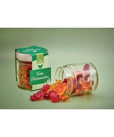  naschlabor Set of 2 Christmas candies in a glass | Premium fruit gummies in a gift jar | 240g of gummy bears for gifting | Perfect for the Christmas season | Gift for - Buy Online on GoSupps.com