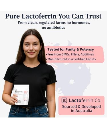 Lactoferrin Powder 100g 95%+ Pure Bovine from Grass-Fed Australian Cows Helps in Immune & Gut Support Iron Absorption Skin & Bone Health Neutral Taste (Recommended 250mg Per Serving) - Buy Online on GoSupps.com