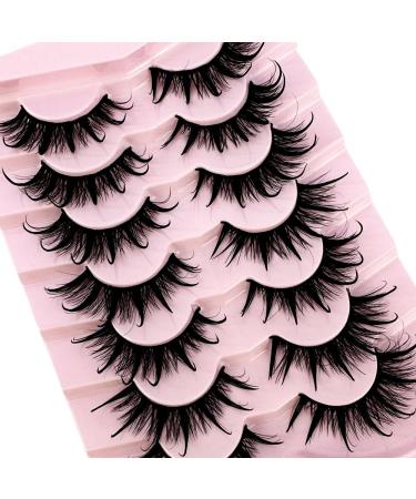 HBZGTLAD 7 Pairs Cat Eye Eyelashes - 3D Fluffy Soft False Lashes - Natural Wispy Eyelash Extensions for Makeup (DT02-6) - International Shipping Available - Buy Online on GoSupps.com