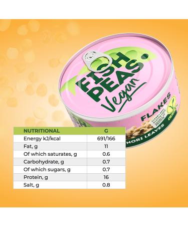 Plant Based Fish Peas Flakes with Nori Leaves - Gluten Free Vegan Meal Replacement Superfood - 140g x 4 Pack - Buy Online on GoSupps.com