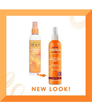 Cantu Coconut Oil Shine & Hold Mist with Shea Butter for Natural Hair 8 fl oz & Grow Strong Strengthening Treatment with Shea Butter 6 oz Bundle - Buy Online on GoSupps.com