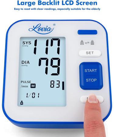LOVIA Blood Pressure Monitor: Accurate Digital BP Machine for Home Use - 2120 Sets Memory, Pulse Rate Monitoring, Adjustable Cuff (22-40cm) - Buy Online on GoSupps.com