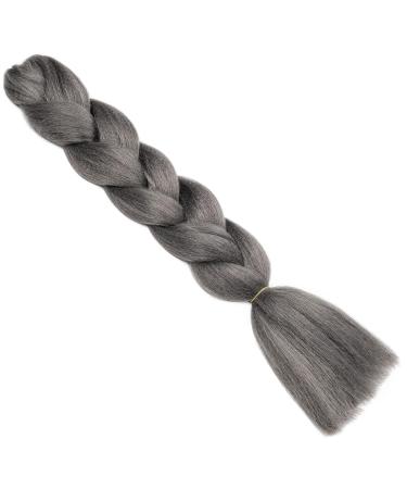 Gairyan Jumbo Braids Extensions - 60cm Ombre Synthetic Hair (Dark Gray) for Box Crochet Braids - 100g Braid Art - Buy Online on GoSupps.com
