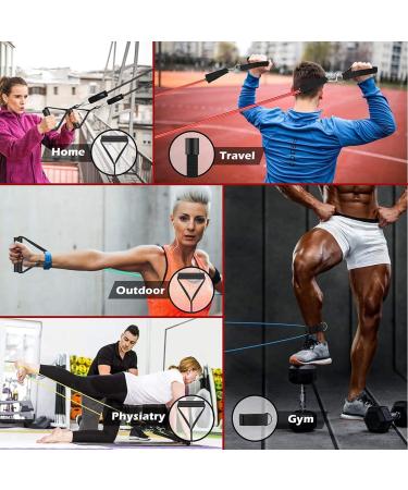 Veick Resistance Bands Set - 5 Fitness Bands for Strength Training Pilates & Physiotherapy (4.5-68 kg) with Carry Bag - International Shipping Available - Buy Online on GoSupps.com