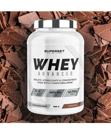 Superset Nutrition | 100% Whey Proteine Advanced (900g) | Whey prot ine | Prot ine assimilation optimis e - Chocolat Chocolat 900g - Buy Online on GoSupps.com