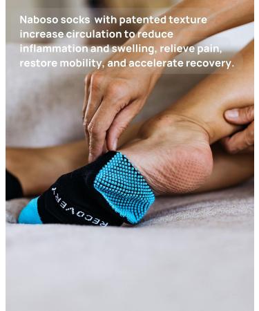 Naboso Compression Recovery Socks - Stimulating Texture for Joint Pain & Swelling - X-Large, Black - 1 Pair - Buy Online on GoSupps.com