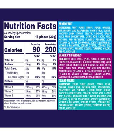 Welch's Fruit Snacks Variety Pack - Mixed Fruit, Island Fruits & Berries, Gluten-Free (Pack of 22, 2.25 oz Bags) - Buy Online on GoSupps.com