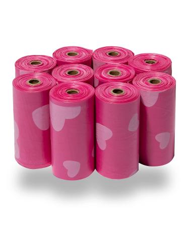 Best Pet Supplies Plastic Dispenser Pink Heart 15 Count (Pack of 10)