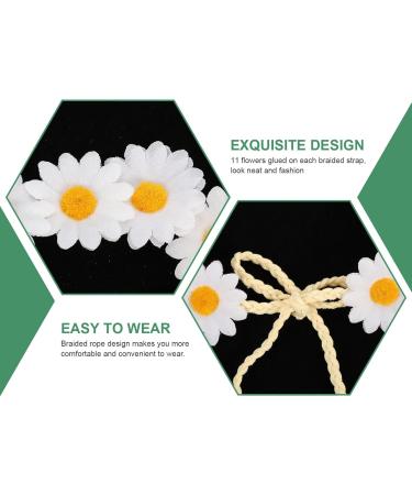 minkissy Daisy Headband Daisy Crown Hippie Hair Accessories 70s Headbands Floral Headband for Women Girls white - Buy Online on GoSupps.com