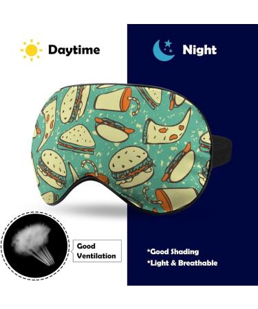 Burger-Sandwich-Hot Dog Sleep Mask Eye Cover for Men Women | Adjustable Strap, Blocks Light for Night Travel Nap | Blindfold for Sleeping - Buy Online on GoSupps.com