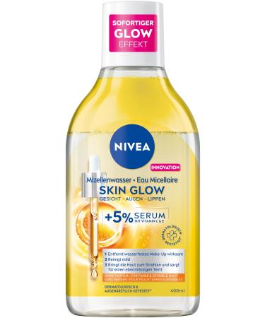 NIVEA NIVEA Skin Glow Micellar Facial Water with Amino Acid Complex Vitamin C and Vitamin E Makeup Remover