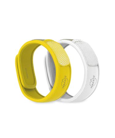 PARA'KITO Mosquito Repellent Pack - 2 Wristbands | 2 Refills (Yellow + White) Yellow/White
