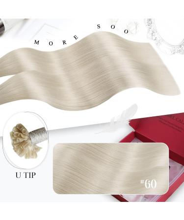 Moresoo 1g Remy Keratin U-Tip Hair Extensions - Blond Hot Fusion Bondings 50 Pieces 60cm #60 - Real Human Hair for Stunning Styles - Buy Online on GoSupps.com