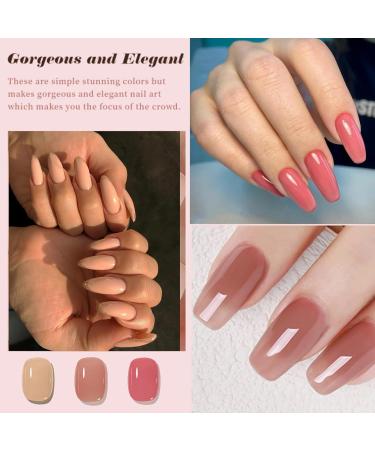 Rosarden Nail Polish Set - Nude Nail Varnish Set - 3Pcs Nude Pink Cherry Blossom Polish Quick Dry Nail Varnish Gift Set DIY Long Lasting Nail Art Home Nude Set - Buy Online on GoSupps.com