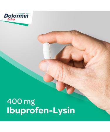 Dolormin Extra - Fast Pain Relief for Head Tooth & More - Ibuprofen Lysine - 20 Pieces - Buy Now! - Buy Online on GoSupps.com