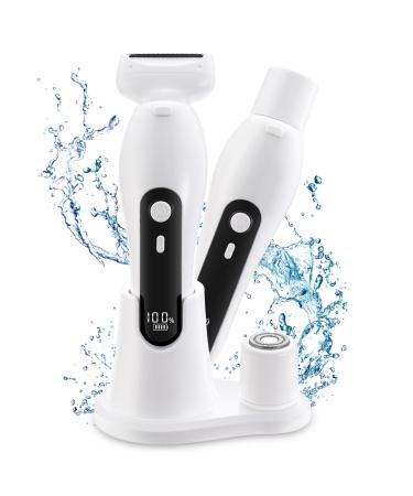 Electric Shaver for Women Womens Electric Razor Cordless Bikini Trimmer - Rechargeable Smooth & Painless 2 in 1 Womens Shave for Bikini Hair Removal Underarm Public Hairs Legs