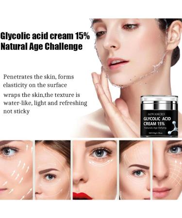 Glycolic Acid Cream 15% - Lifting & Firming Hydrating Moisturizer for Dark Spots & Fine Lines - 50g/1.7oz Exfoliating Pore Treatment - Buy Online on GoSupps.com