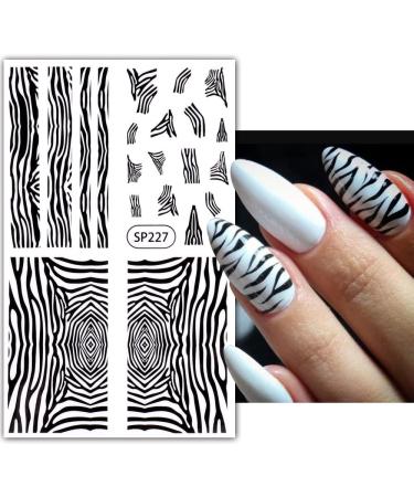 12 Nail Stickers Decals 3D Self Adhesive Variety Pack - Black Panther Snake Tiger Cow Zebra Print - Designer Acrylic Nail Decoration - Salon Accessories Sticker Set - Black Color - SP222-233 - Buy Online on GoSupps.com