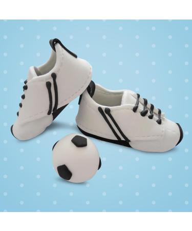 Handmade Bombasei Fondant Football & Shoes Decorations | Black & White Cake Topper for Birthdays 107g - Buy Online on GoSupps.com