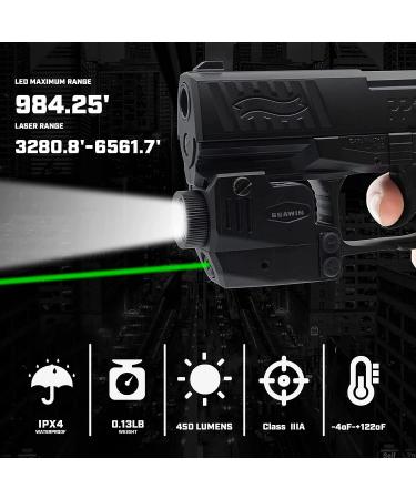 Pistol Light with Red&Green Laser | Rechargeable Compact Weapon Light | Adjustable Rail Mounted Laser Combo | Magnetic Charging | LED Strobe Function - Buy Online on GoSupps.com