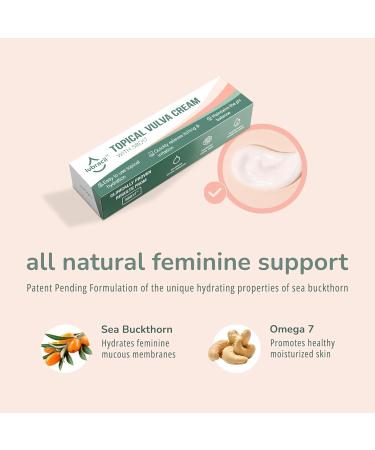 Vulva Moisture Cream - Daily Feminine Care for Vaginal Dryness & Comfort | Estrogen-Free Non-GMO Omega-7 & Vitamin E - 1.76 Fl Oz - Buy Online on GoSupps.com