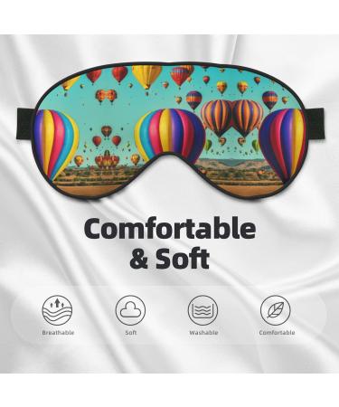 Buy Lavender Hot Air Balloon Print Unisex Sleeping Eye Mask - Soft Comfortable & Light-Blocking - Perfect for Travel | International Shipping Available - Buy Online on GoSupps.com