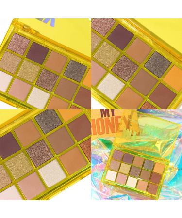 UCANBE Colorful 15 Shades Eyeshadow Palette - Shimmer, Matte, Metallic | High Pigmented, Waterproof Eye Shadow | Creamy & Blendable Makeup Set - My Honey - Buy Online on GoSupps.com