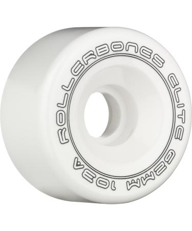 RollerBones Art Elite 103A Competition Roller Skate Wheels (Set of 8) 62mm White