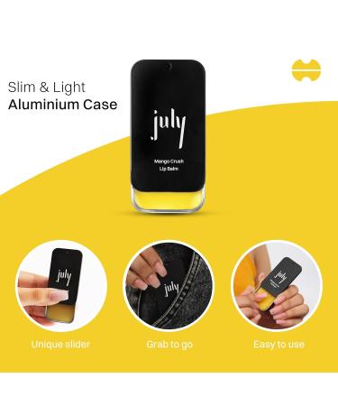 July Mango Crush Lip Balm - 24hr Moisturization for Dry Lips SPF 15 Enriched with Jojoba & Almond Oil - Hydrate & Lighten - 10g - Buy Online on GoSupps.com