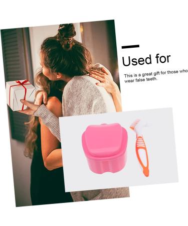 Shop Lurrose 2-Pack False Toothbrush Set & Prosthesis Case - Travel Storage Container for Dentures Ideal for Women - 8.5x8.5x7cm - Buy Online on GoSupps.com