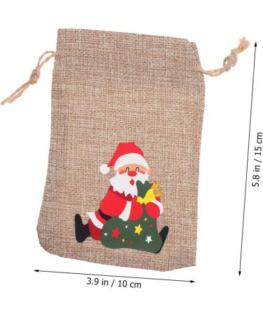KOMBIUDA 6pcs Christmas Sack Bags Drawstring Christmas Bag Multipurpose Storage Bags Elk Burlap Bag - Buy Online on GoSupps.com