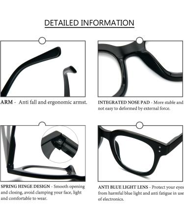 REAVEE 3 Pack Retro Oversized Reading Glasses for Women - Blue Light Blocking Square Readers with Spring Hinge in Black Tortoise & Grey Tortoise (1.25x - Buy Online on GoSupps.com