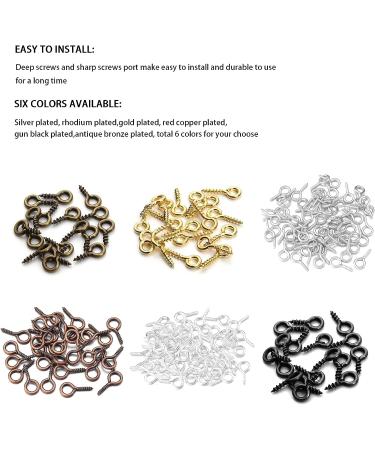 Linsoir Beads 200 Pcs Metal Screw Eye Pins Hooks 7X14mm - Rhodium Plated for DIY Jewelry Making and Crafts - Buy Online on GoSupps.com