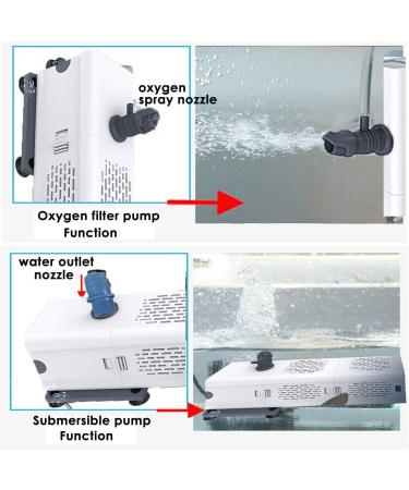 Quiet 4-in-1 Aquarium Internal Filter 500-1800L/h - Efficient Water Pump & Oxygen Ventilation for 20-1500L Aquariums - Buy Online on GoSupps.com