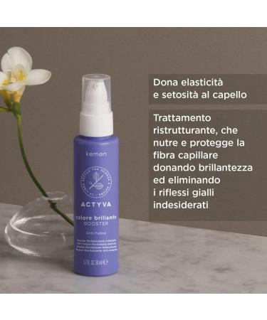 Kemon Actyva Brilliant color antiyellow booster eliminates yellow reflections and adds shine 50 ml - Buy Online on GoSupps.com