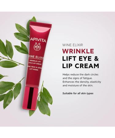 APIVITA Wine Elixir Wrinkle Lift Eye & Lip Cream 0.54 oz | Anti-Aging Treatment for Wrinkles and Dark Circles - Buy Online on GoSupps.com