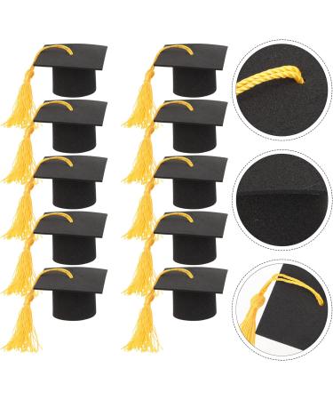 Gatuida Grad Cap Cake Topper Black Graduation Cap Cupcake Toppers Mini Grad Hat Cupcake Picks for Graduation Theme Party Cake Decorations Supplies Yellow - Buy Online on GoSupps.com
