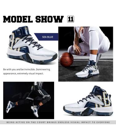 ASHION Kids Basketball Shoes - Youth Sneakers for Girls | Sports & Running Shoes in Blue & White (EU Size 41) - Buy Online on GoSupps.com