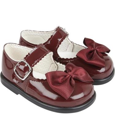 Baypods Toddler Shoes - Hard Sole Baby Girls First Walking Shoes - Anti-Slip Sole - Made in England - Burgundy Patent - Size 5 UK - Buy Online on GoSupps.com