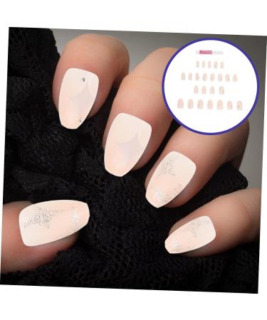 Mikinona 1 Set Nail Patch Manicure Supply French Decor Nail Embellishments Fake Nail Tips Nails Decoration Salon Diy Nail Decor Nail Salon Supplies Plastic X4 Nail Piece Pink Full Coverage - Buy Online on GoSupps.com