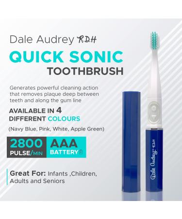 Quick Sonic Electric Toothbrush for Adults | Smart Rechargeable Battery Toothbrush for Superior Plaque Removal & Deep Cleaning - Blue - Buy Online on GoSupps.com