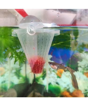 WEAVERBIRD 4PCS Aquarium Nematode Feeder Live Blood Worm Plastic Cone Cup Shape Basket Feeder for Feeding Fish with Suckers - Buy Online on GoSupps.com
