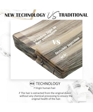 Buy Moresoo Injected Tape Extensions - Real Virgin Hair Invisible & Remy 55cm 5 Pieces Black to Blonde - Buy Online on GoSupps.com