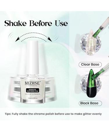 MIZHSE Chrome Magic Mirror Nail Gel 10ML - Liquid Powder for Nails, Mermaid Glitter & Iridescent Effect Metallic Chameleon Nail Polish MJY002 - Buy Online on GoSupps.com