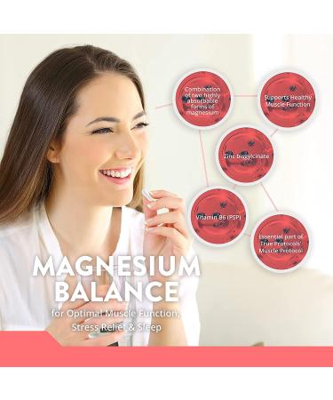 TRUE PROTOCOLS - Magnesium Balance - Magnesium Glycinate & Malate Chelates (100 mg) w/Vitamin B6 (2.5 mg) & Zinc (2.5 mg) - 120 Non-laxative & High Absorption Vegan Capsules - Bioavailable Caps For Optimal Muscle Function Stress Relief & Sleep - 100% Non- - Buy Online on GoSupps.com