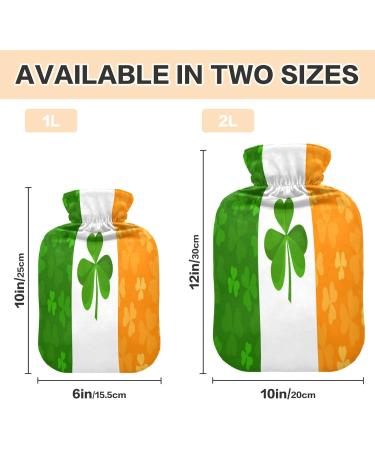 ZZXXB Ireland Flag Hot Water Bottle - 1L PVC Fleece Heat Bag for Neck & Shoulder Pain Relief Cold & Heat Therapy - Buy Online on GoSupps.com