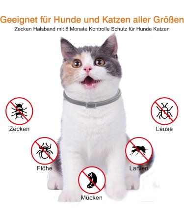 Dewel 33cm Adjustable Waterproof Tick Collar for Cats | Flea & Tick Prevention Collar - Buy Online on GoSupps.com