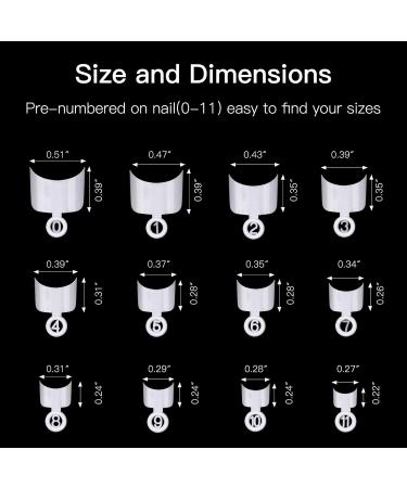 Vetpw 600pcs Round French Nail Tips Set - Acrylic Fake Nails for Women | DIY Nail Art - 12 Sizes (White) - Buy Online on GoSupps.com