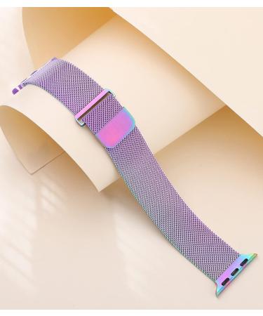 Rabini Metal Magnetic Band Compatible with Apple Watch 38mm 40mm 41mm 42mm 44mm 45mm 49mm  Rainbow Stainless Steel Mesh Loop Bands for iWatch SE Ultra Series 8 7 6 5 4 3 2 1 Women Men  Multicolor 1-Multicolor 38mm/40mm/41mm - Buy Online on GoSupps.com